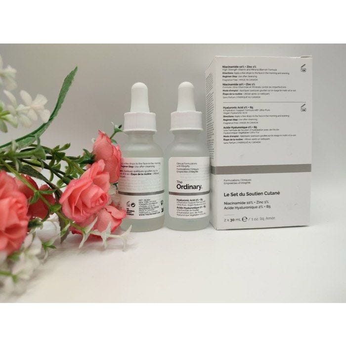 Sérum - The Ordinary - Skin Support Set - Acide Hyaluronique 2% - Niacinamide 10% - Zinc 1%