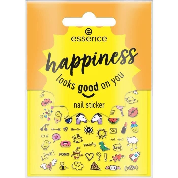 Sticker pour Ongles - ESSENCE - Happiness Looks Good on You - Motifs ludiques - Effets tactiles - Longue tenue
