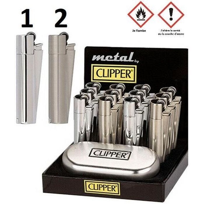 Briquet Clipper Metal Argent avec Boite - Mod2 Mat - Fumeur - 980