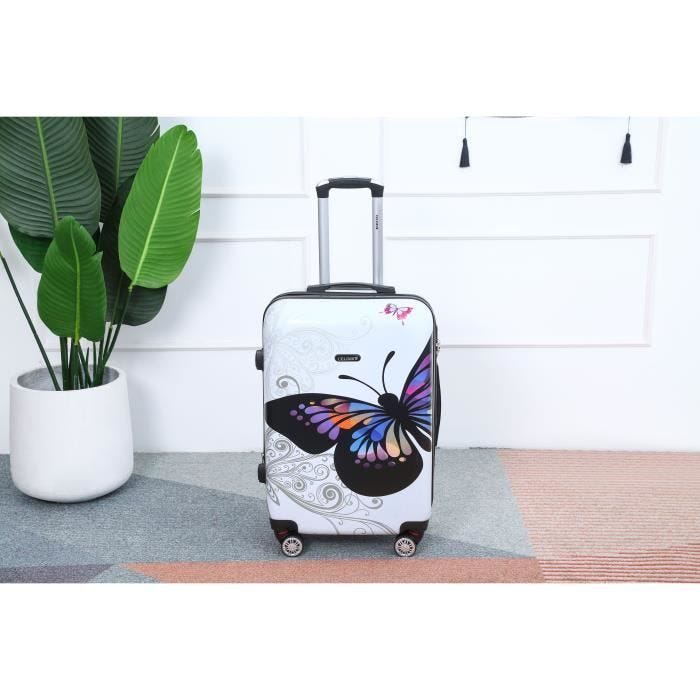 CELIMS FRANCE - Valise Moyenne Taille 65cm | Valise Week-end | Valise Polycarbonate | Serrure TSA Intégrée | Blanc