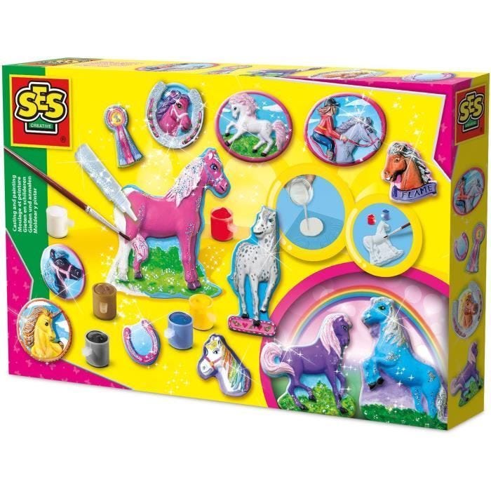 Moulage et peinture - SES CREATIVE - Chevaux fantaisie - Figurines en plâtre