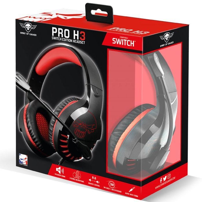 SPIRIT OF GAMER - PRO H3 - Casque Gamer Filaire avec Micro, Compatible PS4, PS5, Xbox, Smartphones, Tablettes, PC, Mac - Son Stéréo