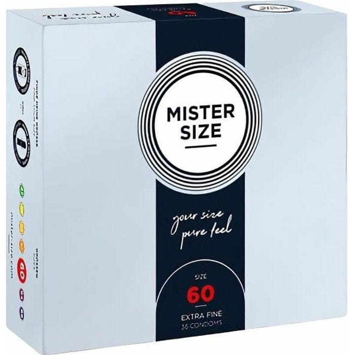 Préservatifs Mister Size x36 - Largeur nominale 60mm