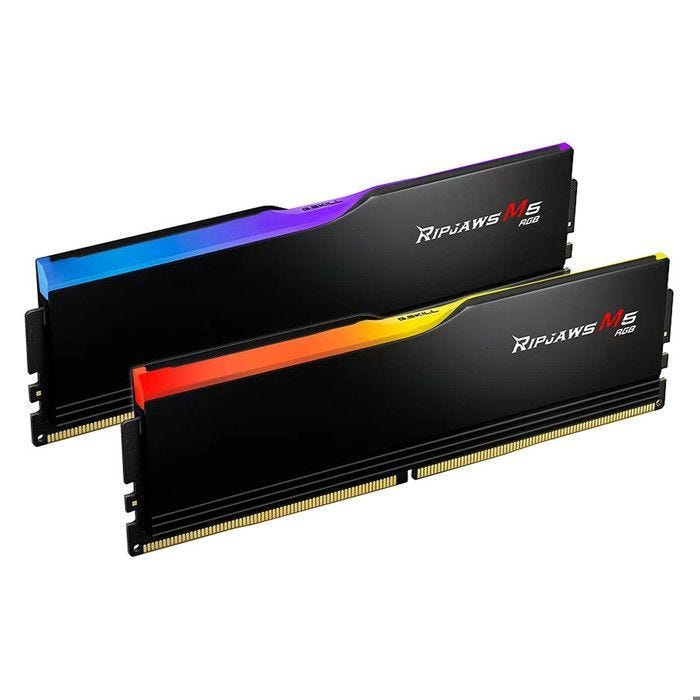 G.Skill Ripjaws M5 RGB 64 Go (2 x 32 Go) DDR5 6000 MHz CL32 - Noir - Kit Dual Channel 2 barrettes de RAM DDR5 PC5-48000 - F5-6000J32