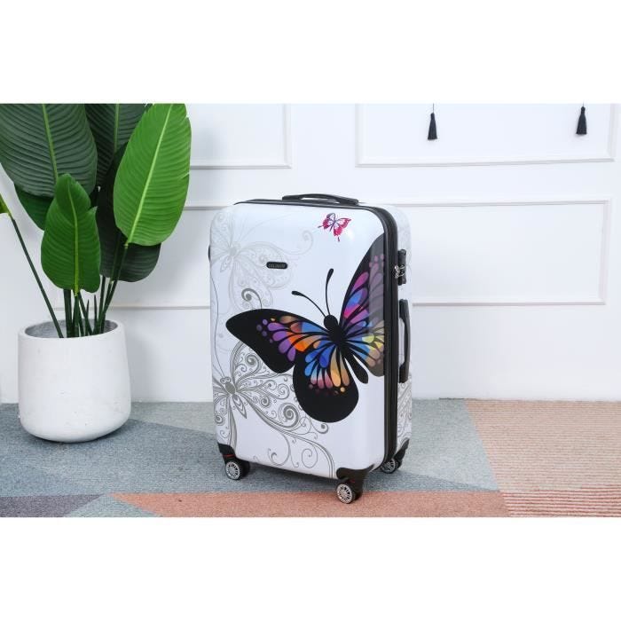 CELIMS FRANCE - Valise Grande Taille 75cm | Valise Soute 23kg | Valise Polycarbonate | Blanc