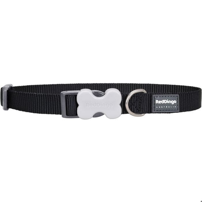 Collier - Red Dingo - Réglable - Nylon Noir - 20 à 32 cm - Petit Chien