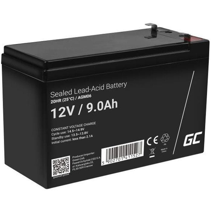 GreenCell® Rechargeable Batterie AGM 12V 9Ah accumulateur au Gel Plomb Cycles sans Entretien VRLA Battery étanche