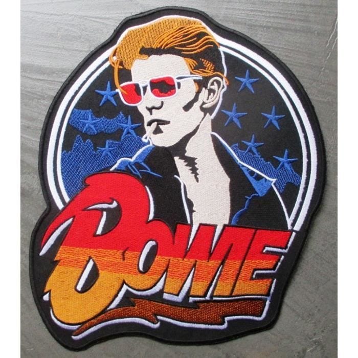 gros patch david bowie chanteur 26x20.5 cm écusson dos veste blouson