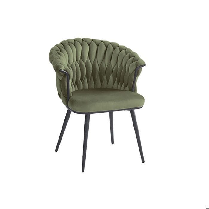 Chaise moderne en velours et métal DKD Home Decor