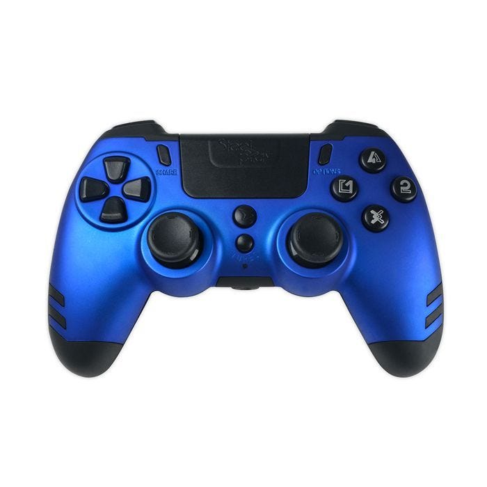 Manette de jeu - Steelplay - Slimpack - Sans fil 2,4 GHz - Compatible PS4/PC - Couleur Bleu