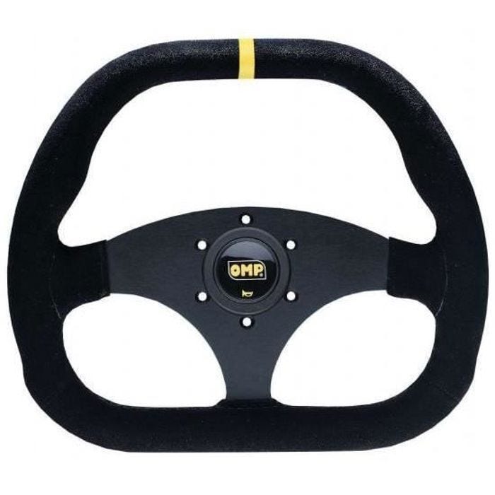 Volant - OMP - Kubic Noir - Plat - 3 branches anodisées - Design agressif