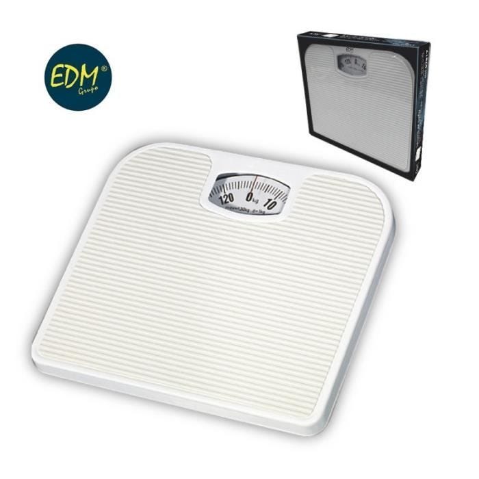 Pèse-personne mécanique - EDM - Max 130kg - Couleur blanc