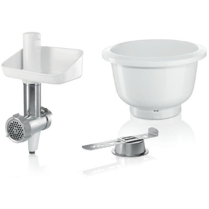 Accessoires Baking Sensation - BOSCH - MUZ5BS1 - Hachoir à viande - Grille 5 mm - Accessoire biscuit 4 formes - Bol 3,9 L
