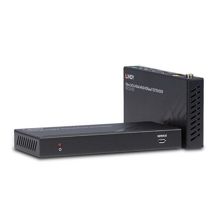 LINDY Extendeur HDMI 4K60 sur RJ45 HDBaseT jusqu'à 150m - IR / RS232