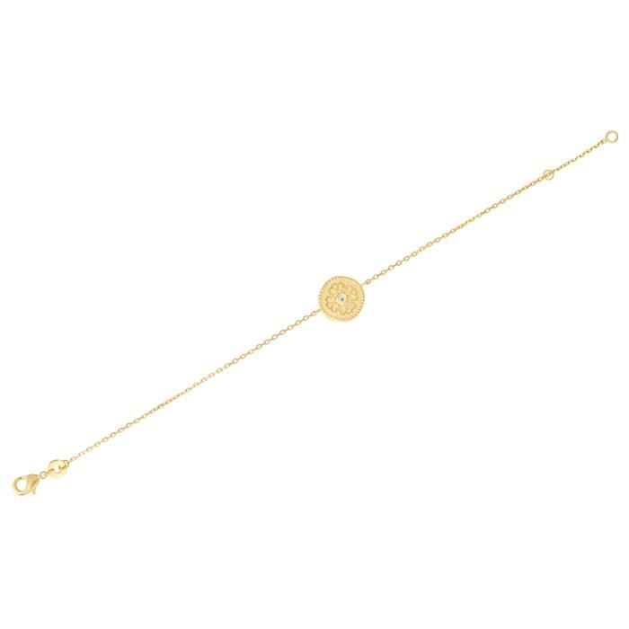 Bracelet femme - Go Mademoiselle - Bracelet Go Mademoiselle rond doré - Couleur de la matière:Jaune Taille/Longueur:18 cm