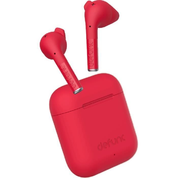Écouteurs sans fil - Defunc - TRUE TALK - Rouge - Intra-auriculaire - Commandes lecture/pause