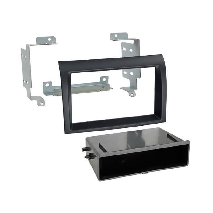 Adaptateur de façade 2-DIN pour Fiat Ducato - ACV - Noir - Espace de rangement pratique