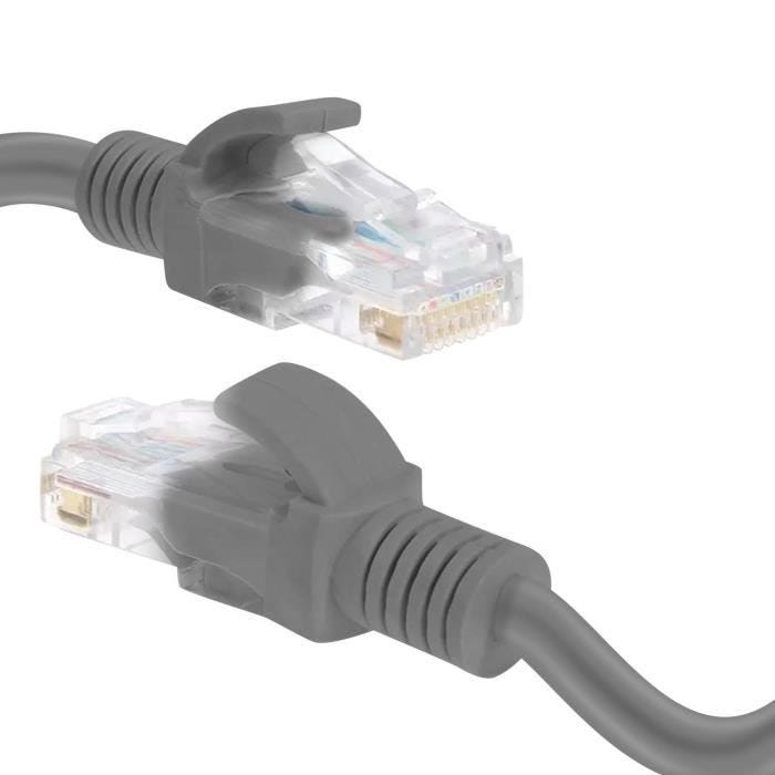 Câble Réseau Ethernet RJ45 Catégorie 6 - LINQ - 10m - Gris
