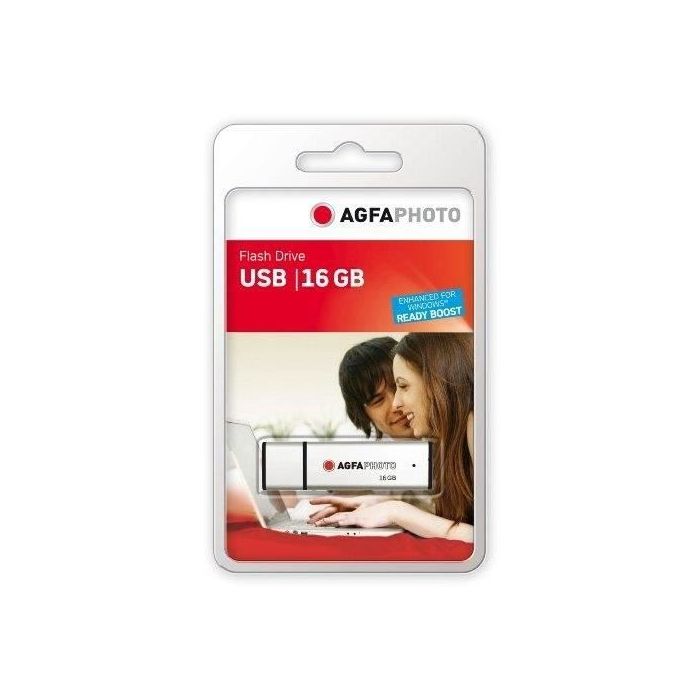 Clé USB - AGFAPHOTO - 10324 ARGENT - 16 Go - USB 2.0 - Compatible Windows/Mac/Linux