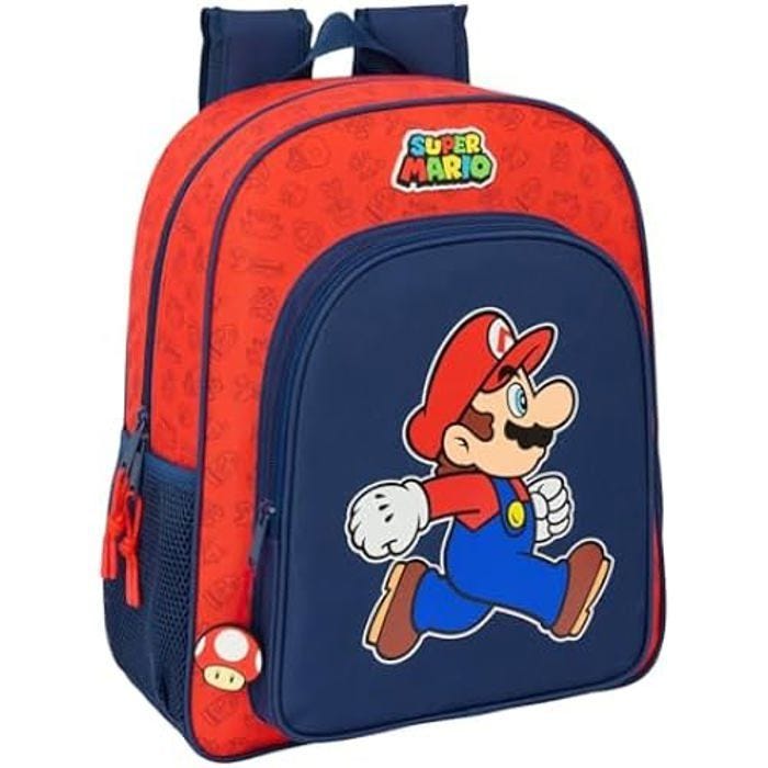 Sac à dos scolaire - SAFTA - Mario - Adaptable au chariot - Confortable - Pour enfants