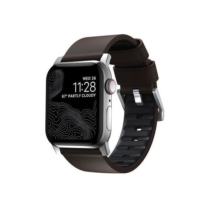 Bracelet Apple Watch Nomad Active Pro pour Apple Watch 42/44mm Gris/Marron