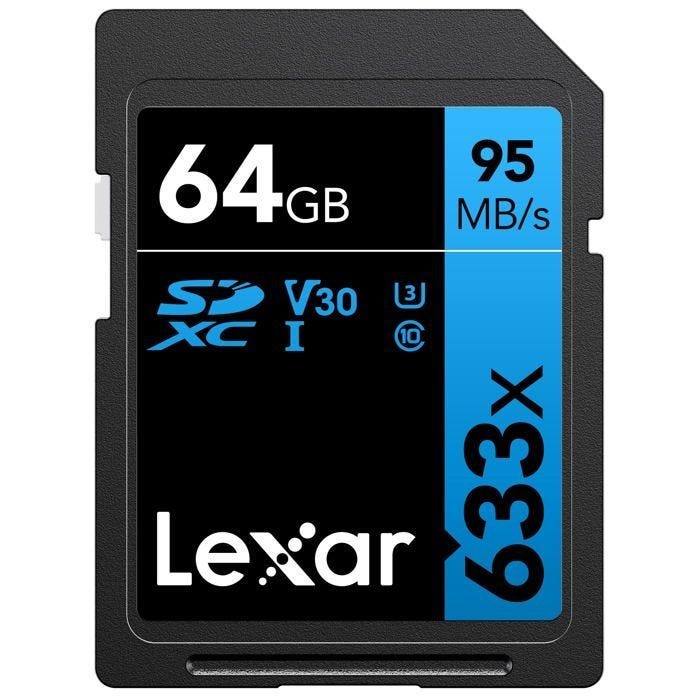 Carte SD LEXAR - SDHC - 64GB - UHS-I U1 / Class10 - Jusqu'à 95 Mo/s