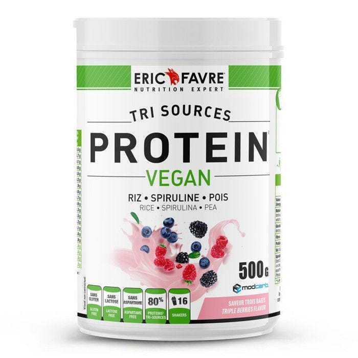 Protéines végétales Eric Favre - Protéines Vegan - Triple Berry 500g