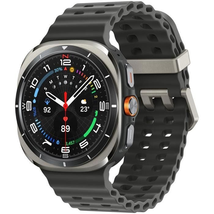 Montre intelligente avec cadran 47 mm 1,47", 480 x 480. Samsung Galaxy Watch Ultra en couleur Titane, connectivité, 4G, WiFi 5, NFC