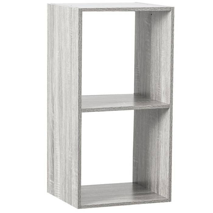 Etagère - FIVE - Mix N Modul - 2 Cases - Effet Chêne Gris - Dimensions 34,4x32x67,6 cm
