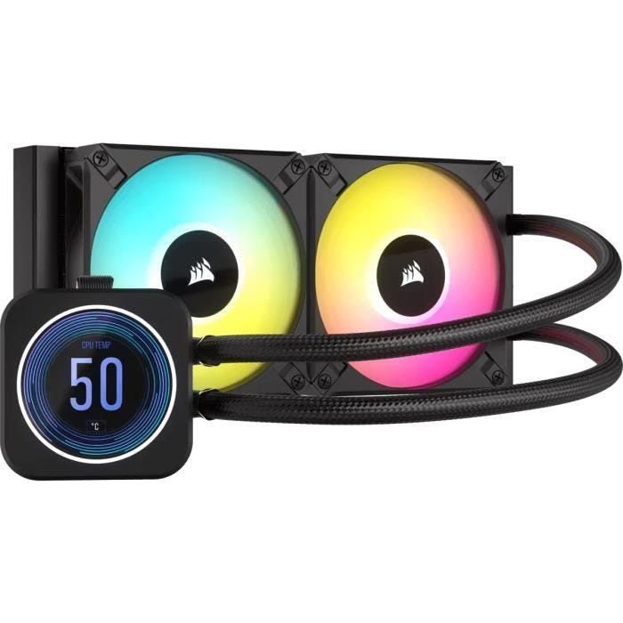 CORSAIR - H100i ELITE LCD XT - Kit de Watercooling tout-en-un - Radiateur 240mm - Noir - (CW-9060074-WW)