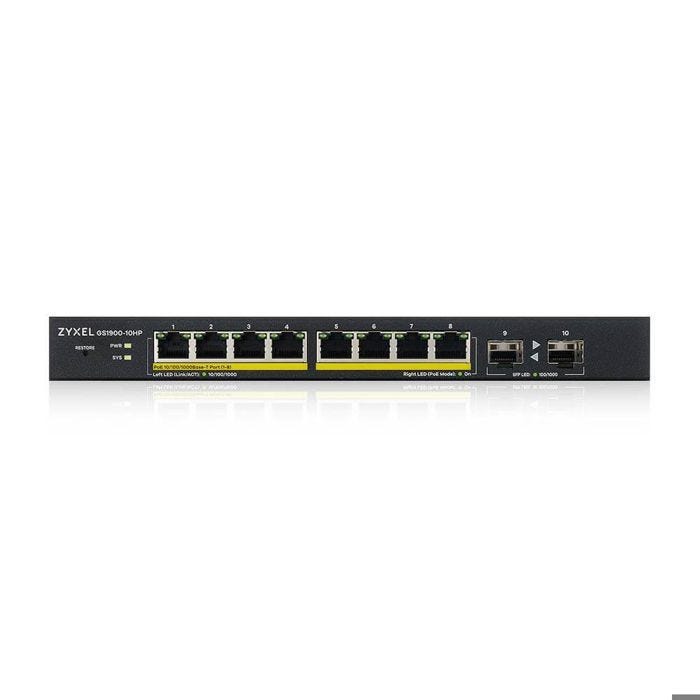 Commutateur - Zyxel - GS1900-10HP - 8 ports LAN - PoE - Sans ventilateur