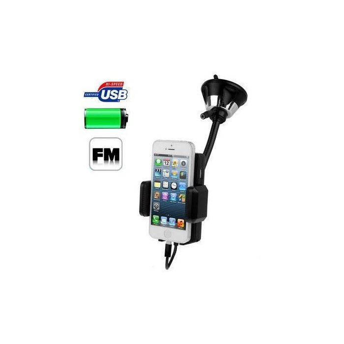 Transmetteur Fm Universel Kit Mains Libres Iphone USB Smartphones Ventouse Plastique YONIS