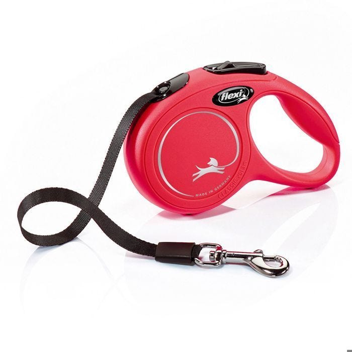Laisse enrouleur Flexi Collection Sangle S - FLEXI - Rouge - Pour chiens jusqu'à 15 kg