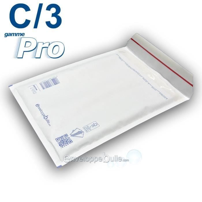 50 Enveloppes bulles PRO C/3 blanches 140x215mm