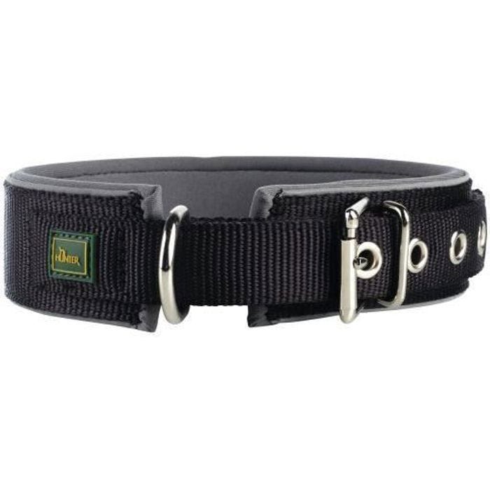 Collier - HUNTER - Vario Plus - Neopren - Noir et gris - Taille Moyen