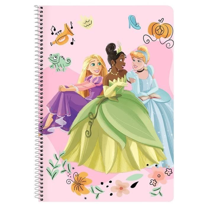 Carnet - Safta - LIVRETE FOLIO 80 H - Couvertures rigides - 80 feuilles - Disney Princesses