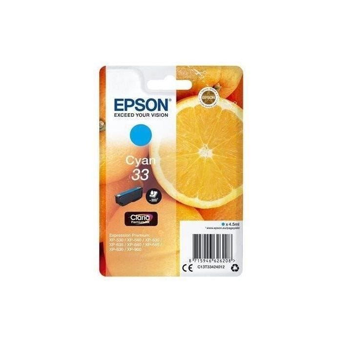 EPSON Cartouche d'encre T3342 Cyan - Oranges (C13T33424012)
