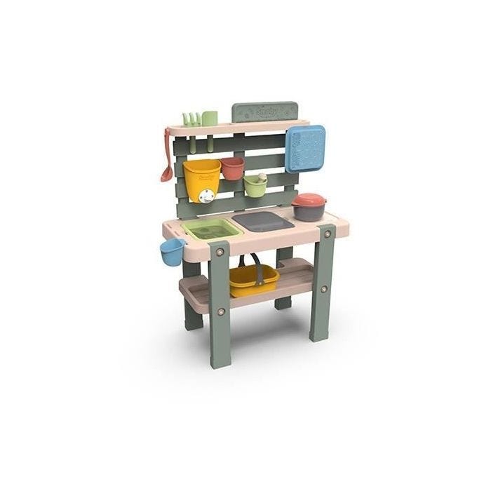 Smoby Life - Mud Kitchen - Jeu de cuisine en extérieur - 15 accessoires - Anti-UV - Matière Recyclée - Dès 3 Ans