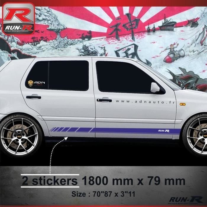 Sticker - Volkswagen - Golf 3 - Lot de 2 - Résistant aux lavages - Autocollant transfert