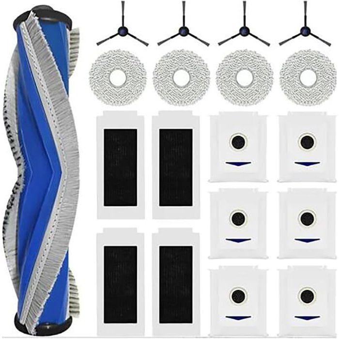Pour ECOVACS DEEBOT T30PRO OMNI/T30 OMNI-Kit 1 brosse principale, 4 brosses latérales, 4 filtres, 4 serpillières NOVAGO