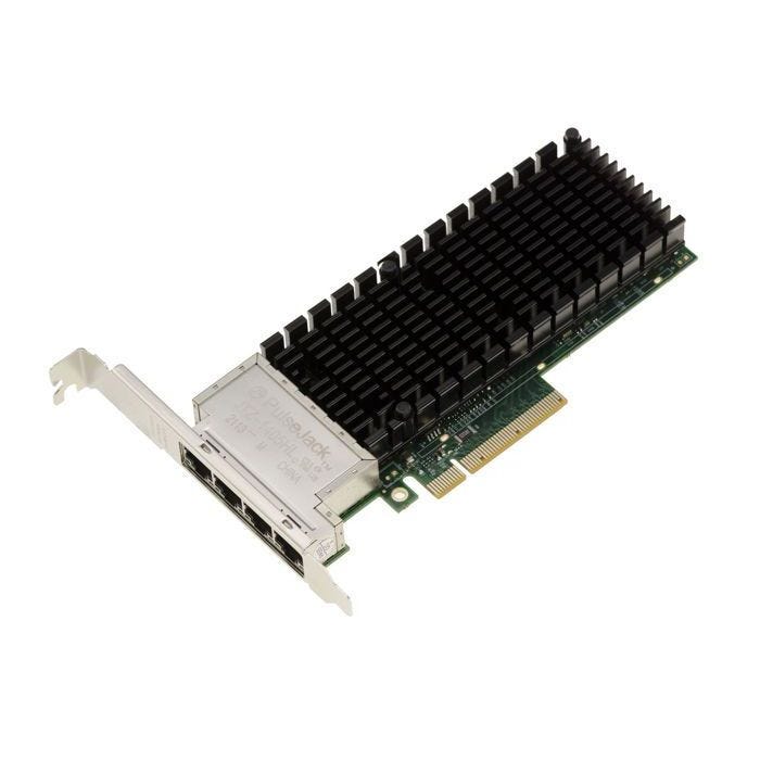 Carte PC et Serveur PCIe 3.0 x8 QUAD ethernet RJ45 10G 5G 2.5G 1G 4 PORTS avec Chipset Intel X710-T4