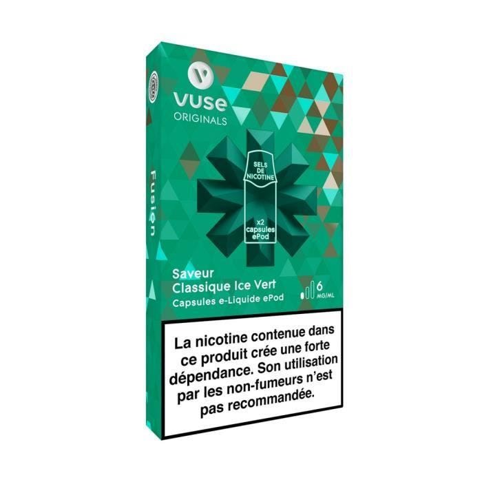 VUSE Classique Ice Vert 2 Capsules EPOD Nicotine 6