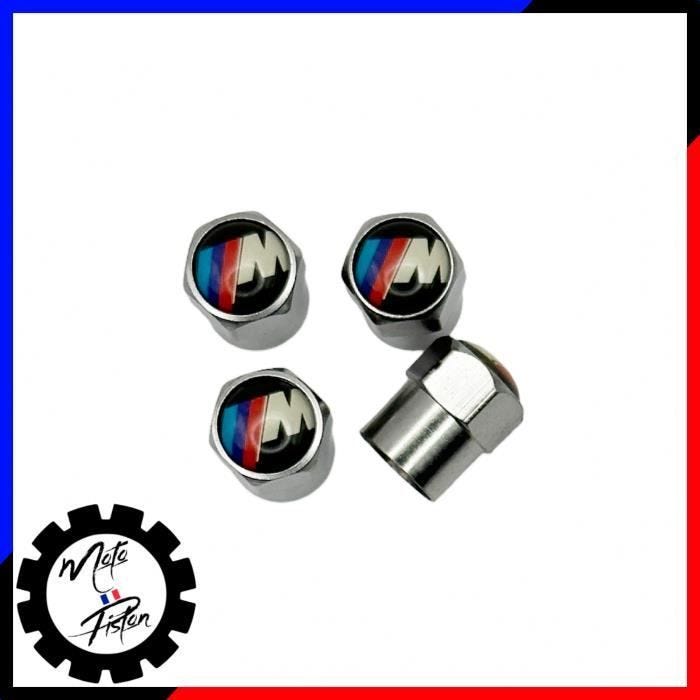Bouchon de valve bmw logo M argent hexagonale performance motorsport voiture jantes roue pneu