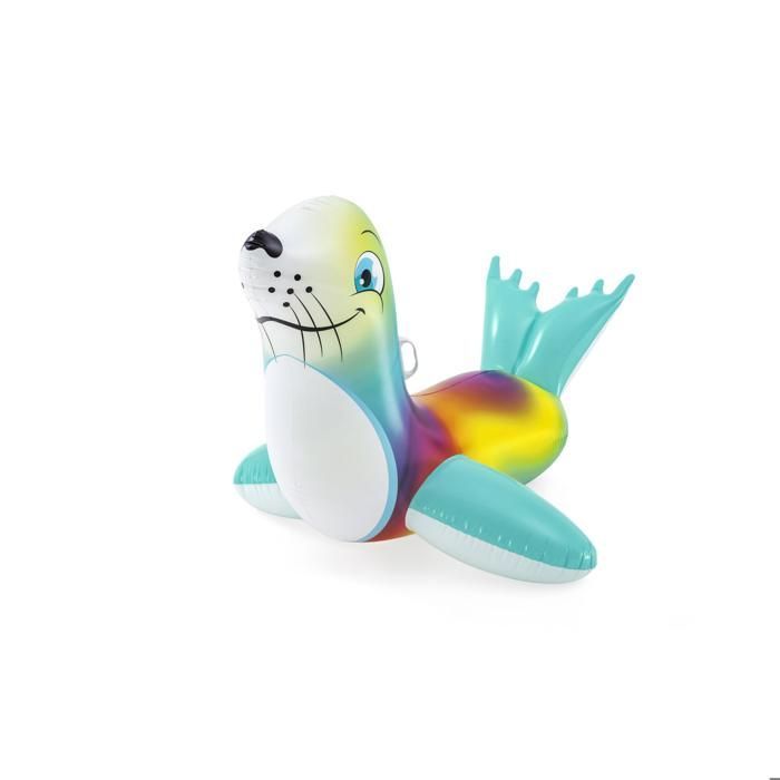 Jouet Gonflable pour Enfants - Bestway - Phoque Multicolore avec Poignées - 141x110x93 cm