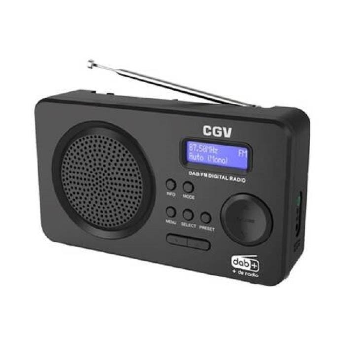 RADIO NUMÉRIQUE FM ET DAB+ PORTABLE CGV DR5+ (NOIR)
