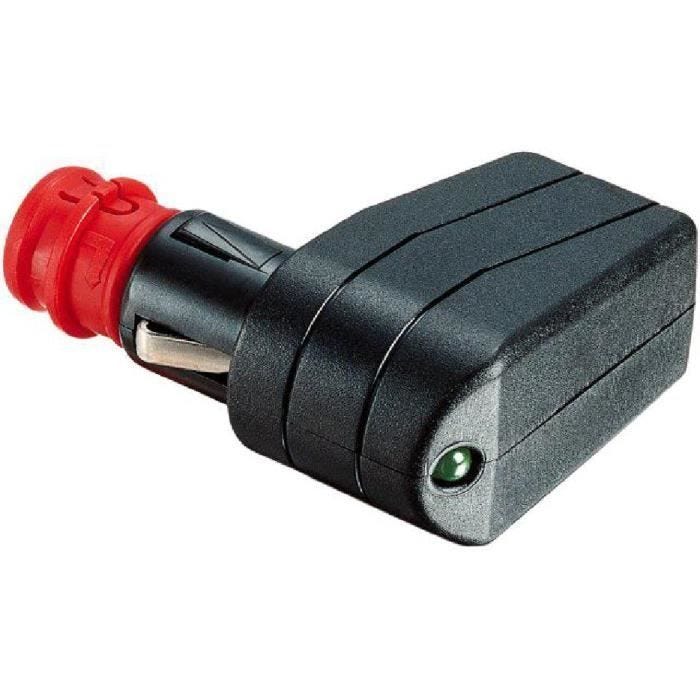 Prise allume-cigare - ADNAuto - Borne à vis - 7.5A - Noir - LED - Sans câble