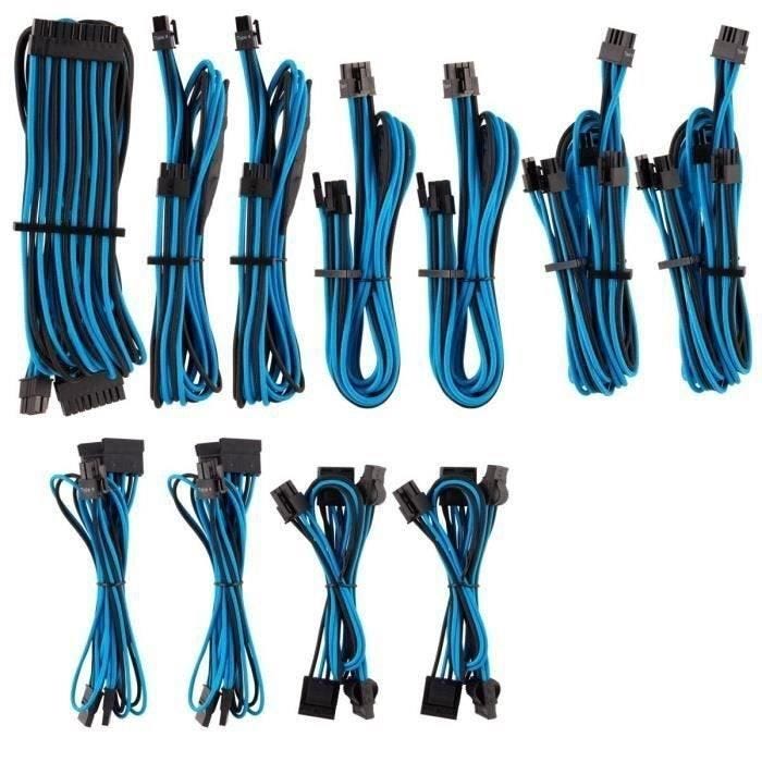 CORSAIR Kit pro de câbles pour alimentation type 4 Gen 4 Premium – Bleu/Noir (CP-8920228)