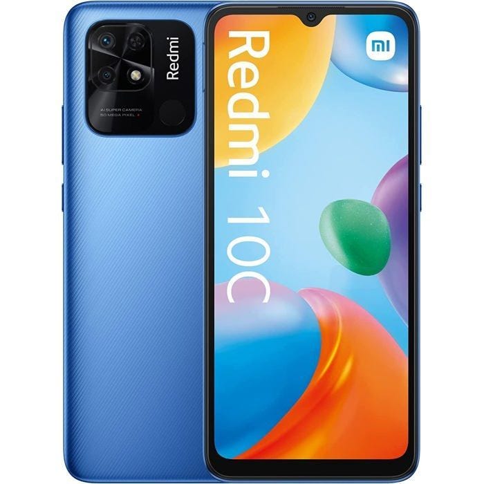 Xiaomi Redmi 10C Smartphone 4Go 64Go Bleu 6,71" 18W 5000mAh Snapdragon 680 Double SIM Caméra Rsolution 50MP