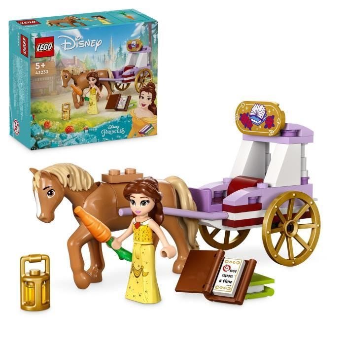 LEGO® 43233 Disney Princess L’Histoire de Belle - La Calèche, Jouet avec Mini Poupée Princesse, La Belle et la Bête