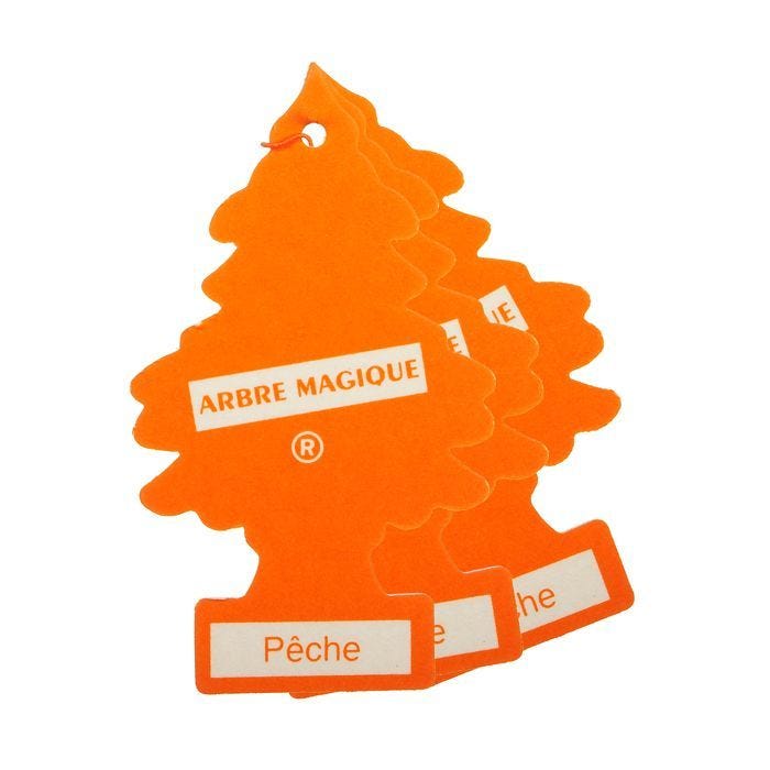 Désodorisant - ARBRE MAGIQUE - Lot de 3 - Parfum Pêche - Pour voiture - Forme sapin